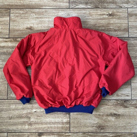 Patagonia Fleece Lined Bomber Jacket Mens Medium Red Made In USA - Picture 5 of 8